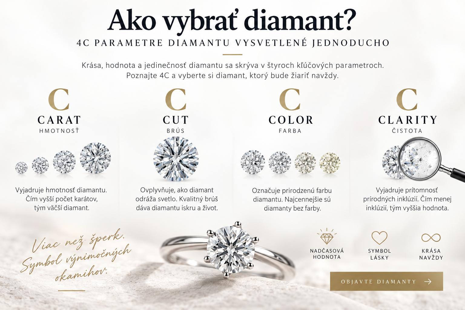 Ako vybrať diamant? Čo znamenajú 4C parametre diamantu?