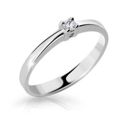 Zásnubný prsteň v 14K bielom zlate