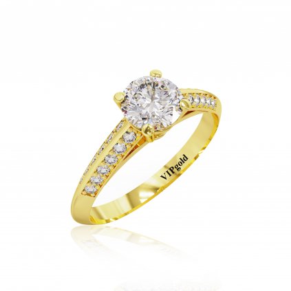 Zásnubný prsteň v žltom zlate R3198z