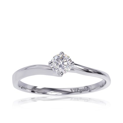 Prsteň s briliantmi v bielom zlate 14K