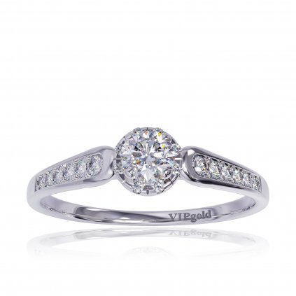 Zásnubný prsteň s briliantmi z bieleho zlata R330-48680