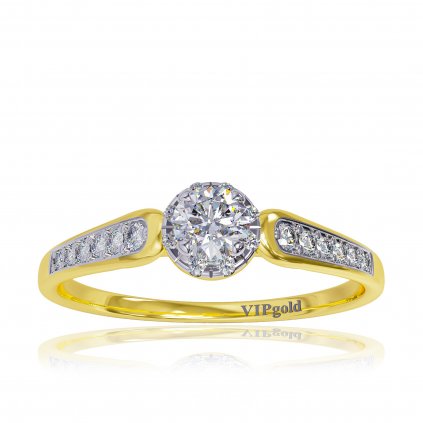 Zásnubný prsteň s briliantmi zo žltého zlata R330-48680z