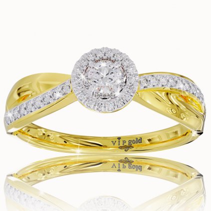 Zásnubný prsteň s briliantmi zo žltého zlata R330-48664z