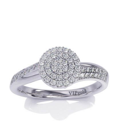 Zlatý prsteň s briliantmi z bieleho zlata R330-50425