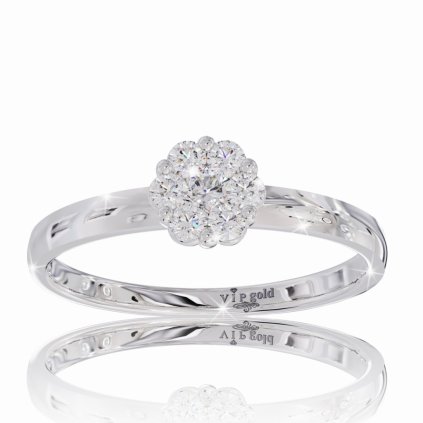 Zásnubný prsteň s briliantmi v bielom zlate R331-22177