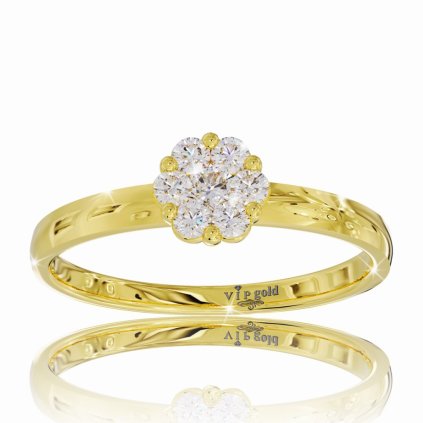 Zásnubný prsteň s briliantmi v žltom zlate R331-22177z