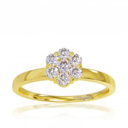 Zásnubný prsteň s briliantmi v žltom zlate R331-22177z