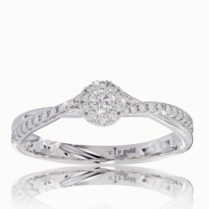 Zásnubný prsteň s briliantmi v bielom zlate R330-45075