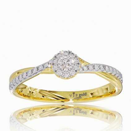 Zásnubný prsteň s briliantmi v žltom zlate R330-45075z