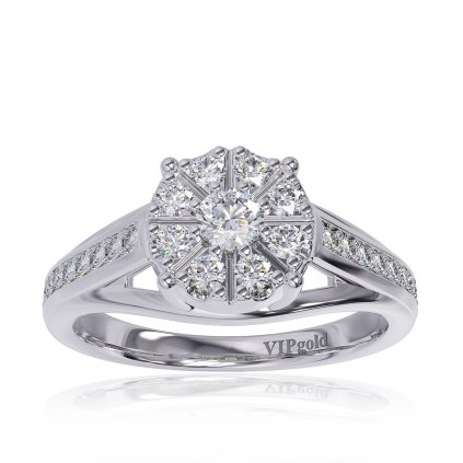 Zásnubný prsteň Angelica s briliantmi v bielom zlate 14K