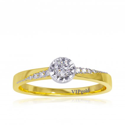 Zásnubný prsteň s briliantmi zo žltého zlata R328-48744z