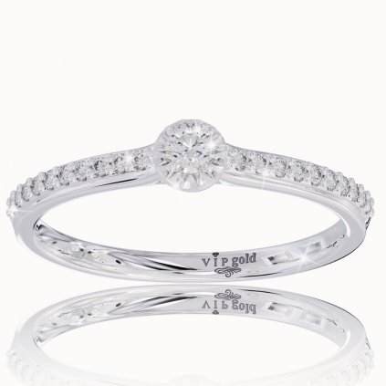 Zásnubný prsteň s briliantmi v bielom zlate R330-48765