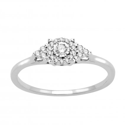 Zásnubný prsteň s briliantmi z bieleho zlata R330-49771