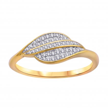 Zlatý prsteň s briliantmi R331-37889z žlté zlato