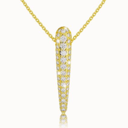 Elegantná celebritka s príveskom, žlte zlato 14K