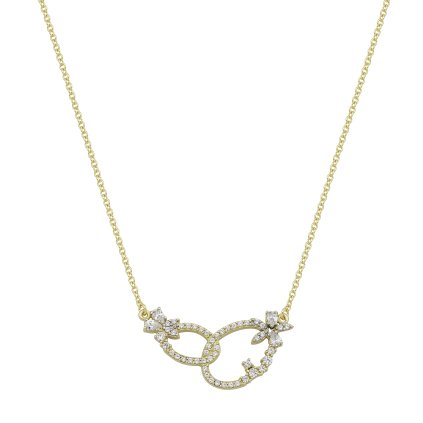 Women's necklace symbolizing cohesion made of yellow 14K gold