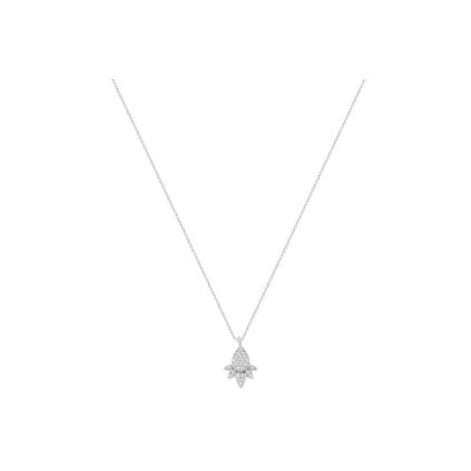 Delicate white gold necklace with zircons, 14K