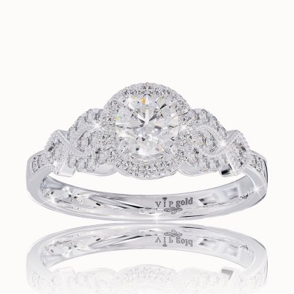 Luxusný prsteň Antoinette zdobený diamantmi v bielom zlate 18K