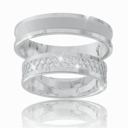 Svadobné obrúčky 7528 - biele zlato
