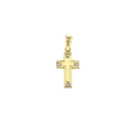 14K gold cross pendant