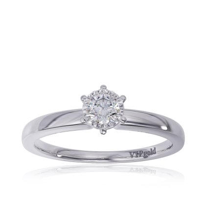 Zásnubný prsteň s briliantmi z 14 k bieleho zlata