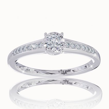 Zásnubný prsteň s briliantmi z bieleho zlata R330-63790