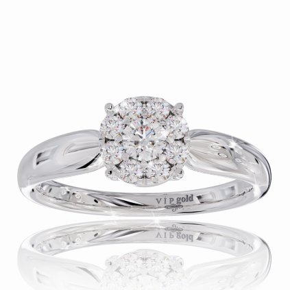 Zásnubný prsteň Colette s briliantmi v bielom zlate 14K