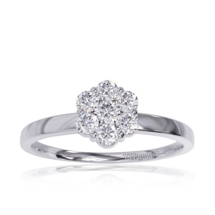 Zásnubný prsteň s briliantmi v bielom zlate R330-24685