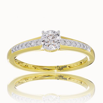 Zásnubný prsteň s briliantmi zo žltého zlata R328-63790z