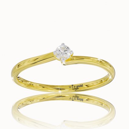 Prsteň s briliantom zo žltého zlata  R330-66072z