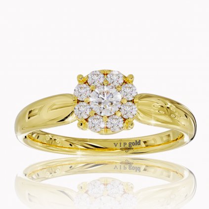 Zásnubný prsteň s briliantmi v žltom zlate R328-63653z