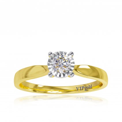 Zásnubný prsteň s briliantmi v žltom zlate R328-63796z