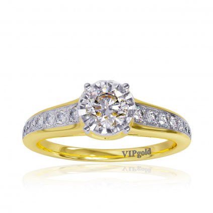 Zásnubný prsteň s briliantmi zo žltého zlata R328-63788z
