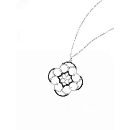 Elegant gold necklace with combined zircons in white gold, 14K