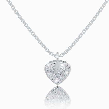 Celebritka Strawberry z bieleho zlata, 14K