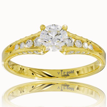 Zlatý prsteň v žltom zlate 14K