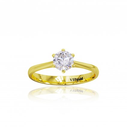 Zásnubný prsteň s briliantmi v žltom zlate R2020003-SP0512z