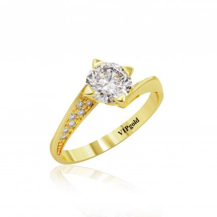 Zásnubný prsteň zo žltého zlata 0251z