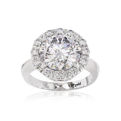 Extravagantný prsteň 14K biele zlato