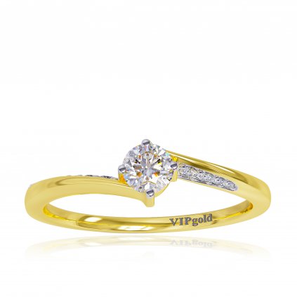 Zásnubný prsteň s briliantmi zo žltého zlata 0565-43424z