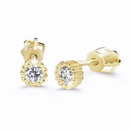 Mini stud earrings in yellow gold, 14K