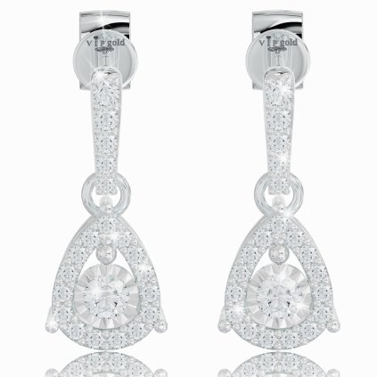 Exkluzívne diamantové náušnice z bieleho zlata, 14K