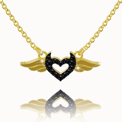 Celebritka Wild Heart black zo žltého 14K zlata