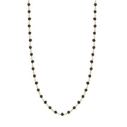 Gold necklace with black spinels, yellow 14K gold