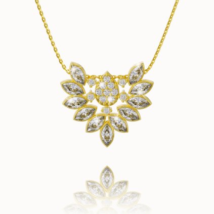 Gold necklace with an elegant pendant in yellow 14K gold