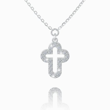 Celebrity cross, 14K white gold