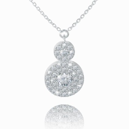 Elegant necklace made of white gold, 14K