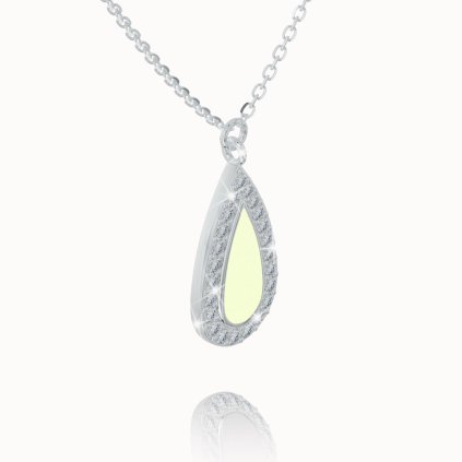 Elegant drop necklace, 14K white gold