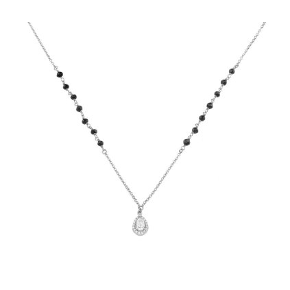Gold necklace with spinels in 14K white gold