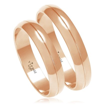 Svadobné obrúčky A8321- červené zlato